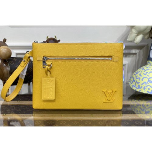 Louis Vuitton M69837 Takeoff Pouch in Yellow grained calf leather Louis Vuitton M69837 Takeoff Pouch in Yellow grained calf leather