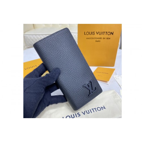Louis Vuitton M69980 Aerogram Brazza wallet on Strap in Black grained calf leather