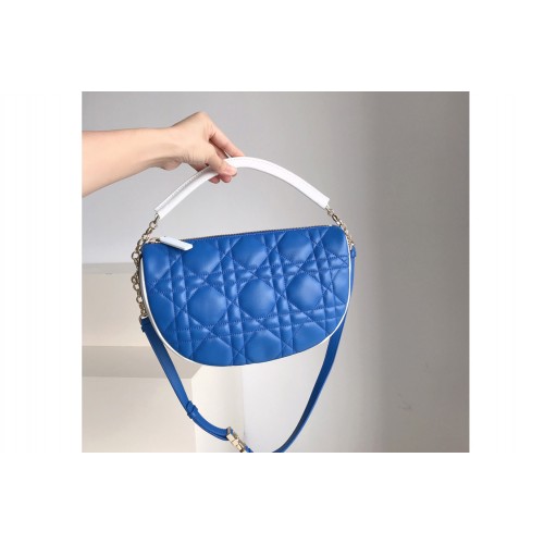 Christian Dior M7201 Medium Dior Vibe Hobo bag in Blue Cannage Lambskin Christian Dior M7201 Medium Dior Vibe Hobo bag in Blue Cannage Lambskin