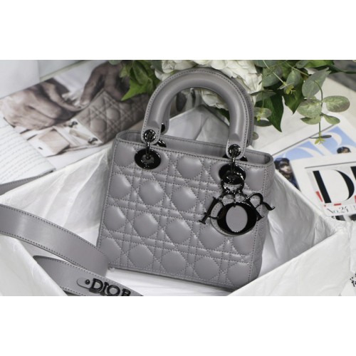 Christian Dior M0538 Small Lady Dior My ABCDior bag on Gray Cannage Lambskin