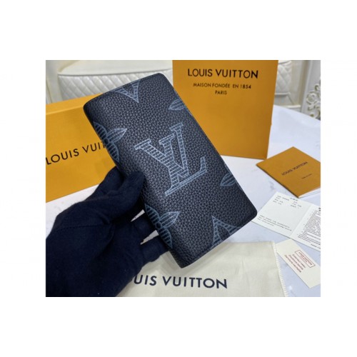 Louis Vuitton M80042 Brazza Wallet in Taurillon Shadow leather