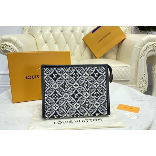 Louis Vuitton M80074 Since 1854 Toilette Poche 26 Bag in Black Jacquard Since 1854 textile Louis Vuitton M80074 Since 1854 Toilette Poche 26 Bag in Black Jacquard Since 1854 textile