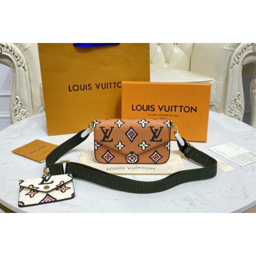 Louis Vuitton M80091 Felicie Strap & 038  Go Bag in Monogram canvas