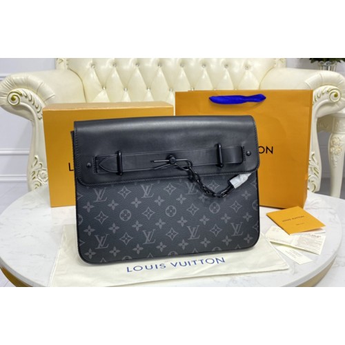 Louis Vuitton M80107 Steamer Pochette in Monogram Eclipse coated canvas