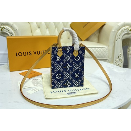 Louis Vuitton M80288 Since 1854 Petit Sac Plat handbag in Blue Jacquard Since 1854 textile Louis Vuitton M80288 Since 1854 Petit Sac Plat handbag in Blue Jacquard Since 1854 textile