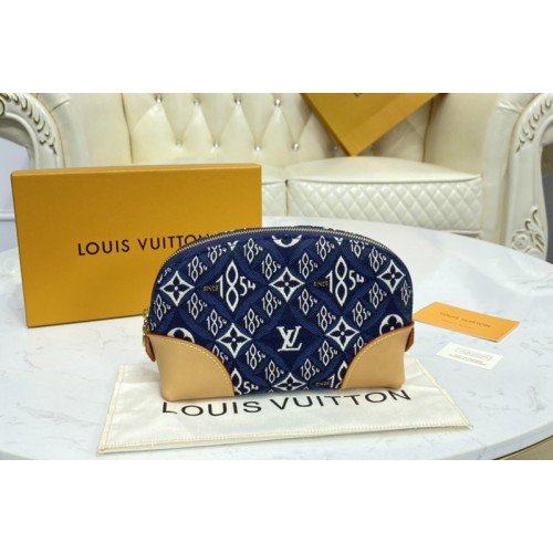 Louis Vuitton M80307 Since 1854 Cosmetic Pouch PM in Blue Jacquard Since 1854 textile Louis Vuitton M80307 Since 1854 Cosmetic Pouch PM in Blue Jacquard Since 1854 textile