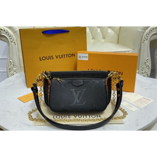 Louis Vuitton M58520 Multi Pochette Accessoire in Black Monogram Empreinte leather Louis Vuitton M58520 Multi Pochette Accessoire in Black Monogram Empreinte leather