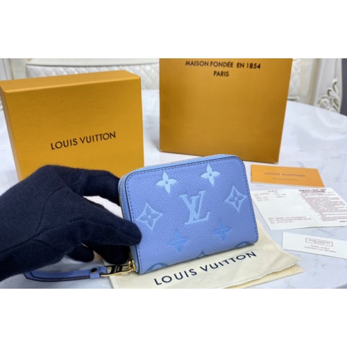 Louis Vuitton M80408 Zippy coin purse in Blue Monogram Empreinte leather