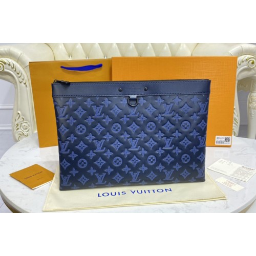 Louis Vuitton M80425 Discovery Pochette GM in navy blue Monogram Shadow calf leather Louis Vuitton M80425 Discovery Pochette GM in navy blue Monogram Shadow calf leather