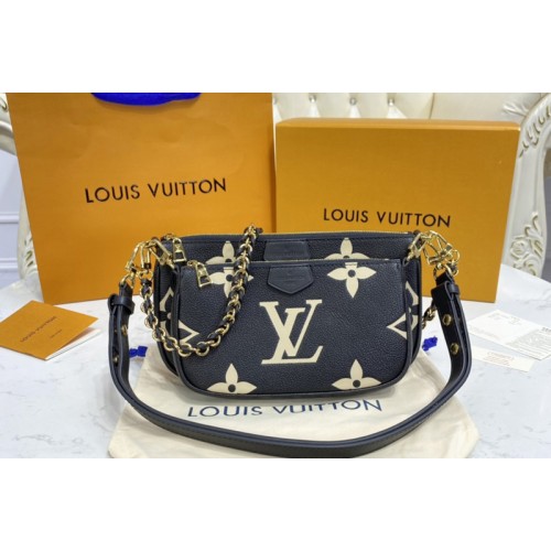 Louis Vuitton M45777 Multi Pochette Accessoires cross-body bag in Black Cream Monogram Empreinte leather