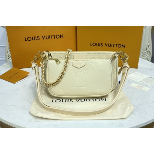 Louis Vuitton M80447 Multi Pochette Accessoires cross-body bag in Cream Monogram Empreinte leather