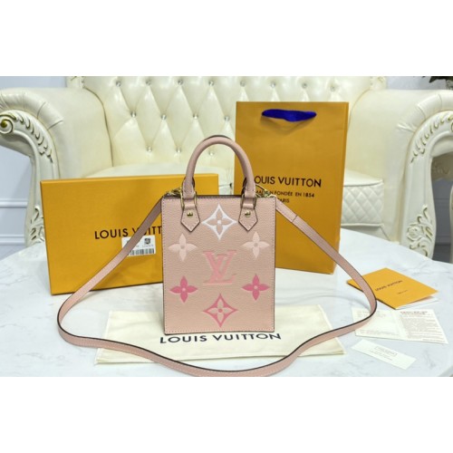 Louis Vuitton M80449 Petit Sac Plat Bag in Pink Monogram Empreinte leather
