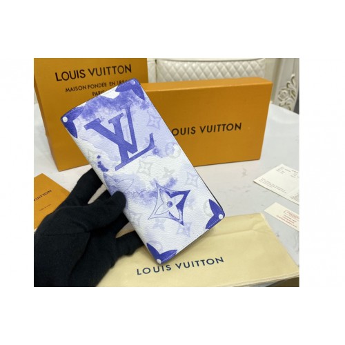 Louis Vuitton M80457 Brazza Wallet in Monogram Watercolor Blue coated canvas