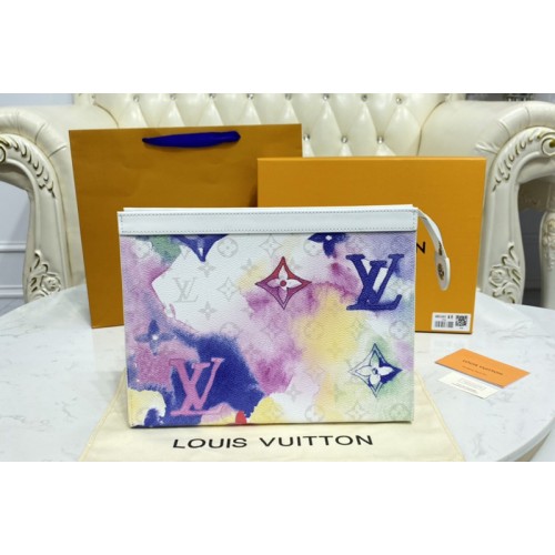 Louis Vuitton M80460 Pochette Voyage MM in Monogram Watercolor Multico coated canvas