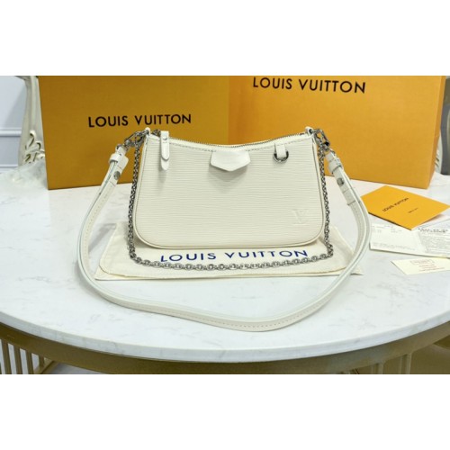 Louis Vuitton M80479 Easy Pouch on Strap in Quartz White Epi leather Louis Vuitton M80479 Easy Pouch on Strap in Quartz White Epi leather