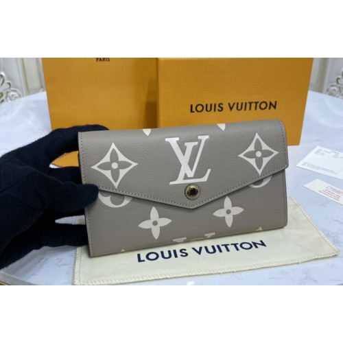 Louis Vuitton M80496 Sarah wallet in Gray Monogram Empreinte leather