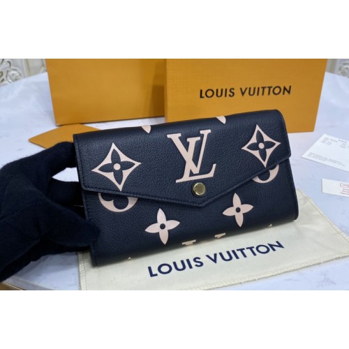 Louis Vuitton M80496 Sarah wallet in Black Beige Monogram Empreinte leather Louis Vuitton M80496 Sarah wallet in Black Beige Monogram Empreinte leather