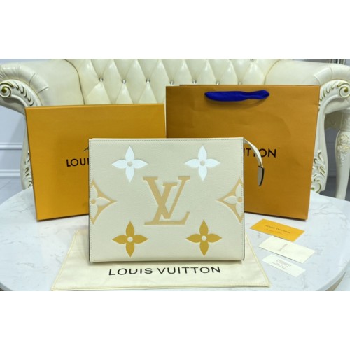 Louis Vuitton M80504 Toiletry Pouch 26 in Cream Saffron Monogram Empreinte Leather Louis Vuitton M80504 Toiletry Pouch 26 in Cream Saffron Monogram Empreinte Leather