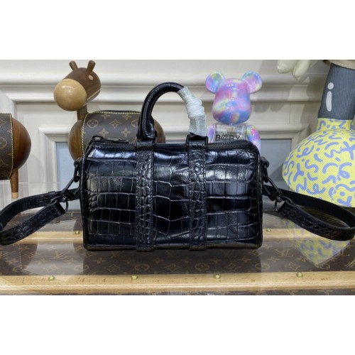Louis Vuitton N80241 Keepall XS Bag in Croco Matte Black Crocodilian leather Louis Vuitton N80241 Keepall XS Bag in Croco Matte Black Crocodilian leather