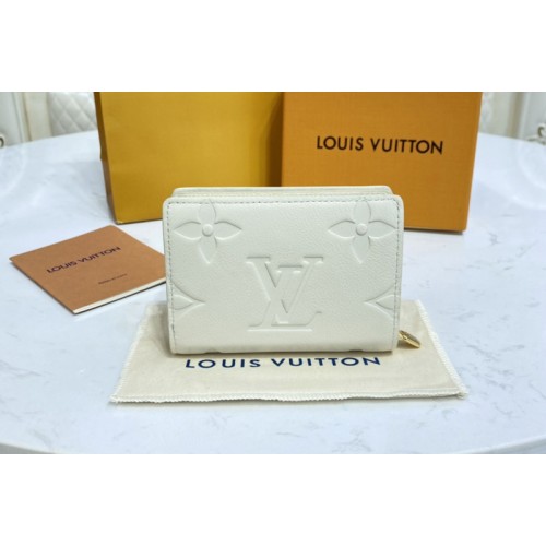 Louis Vuitton M80754 Clea wallet in Crème Beige Embossed supple grained cowhide leather