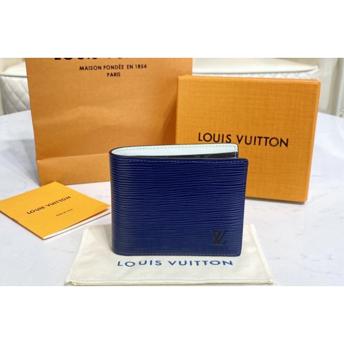 Louis Vuitton M80770 Multiple Wallet on Blue Epi leather