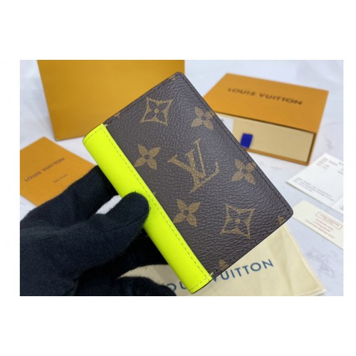 Louis Vuitton M81535 Pocket Organizer Wallet in Monogram canvas With Yellow Louis Vuitton M81535 Pocket Organizer Wallet in Monogram canvas With Yellow