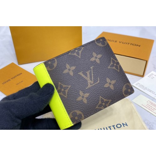 Louis Vuitton M69408 Multiple wallet in Monogram Macassar coated canvas and cowhide leather