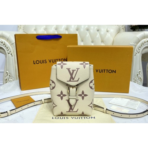 Louis Vuitton M45764 Tiny Backpack in Beige Monogram Empreinte Leather Louis Vuitton M45764 Tiny Backpack in Beige Monogram Empreinte Leather