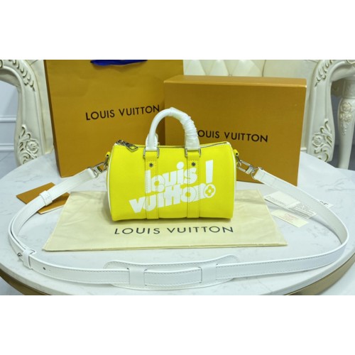 Louis Vuitton M80842 Keepall XS bag in Yellow cowhide leather