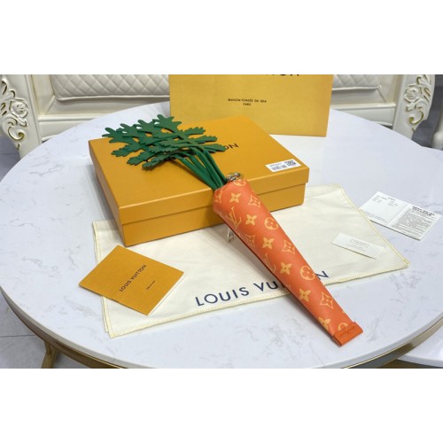 Louis Vuitton M80851 Carrot Pouch in Orange vintage Monogram coated canvas