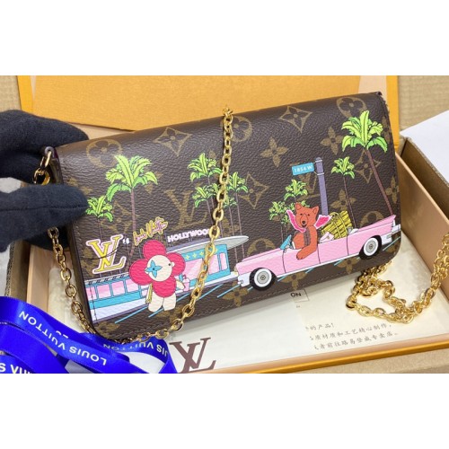 Louis Vuitton M80859 Felicie Pochette Bag in Monogram canvas With Pink Louis Vuitton M80859 Felicie Pochette Bag in Monogram canvas With Pink