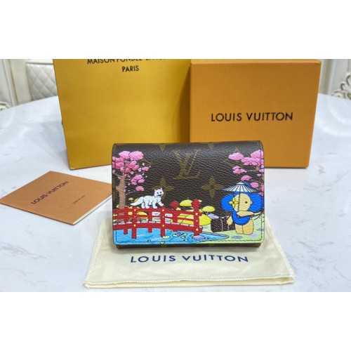 Louis Vuitton M80873 Victorine Wallet in Monogram coated canvas With Wisteria Pink