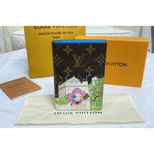 Louis Vuitton M80886 Passport Cover in Monogram canvas With Myosotis Blue Louis Vuitton M80886 Passport Cover in Monogram canvas With Myosotis Blue