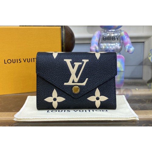Louis Vuitton M80968 Victorine wallet in Black Beige Monogram Empreinte leather Louis Vuitton M80968 Victorine wallet in Black Beige Monogram Empreinte leather