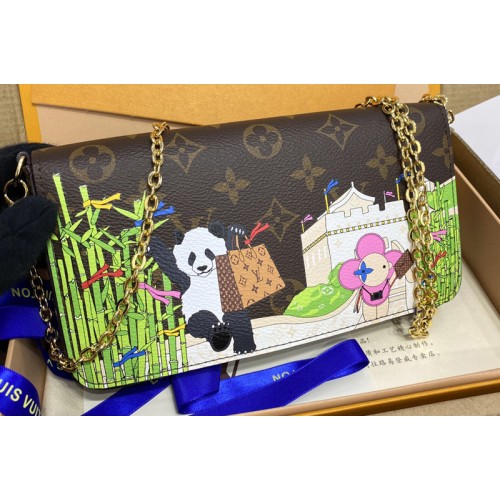 Louis Vuitton M80992 Felicie Pochette Bag in Monogram canvas With Myosotis Blue Louis Vuitton M80992 Felicie Pochette Bag in Monogram canvas With Myosotis Blue