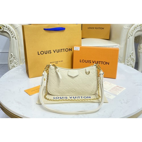 Louis Vuitton M81066 Easy Pouch On Strap bag in Creme White Monogram Empreinte leather Louis Vuitton M81066 Easy Pouch On Strap bag in Creme White Monogram Empreinte leather