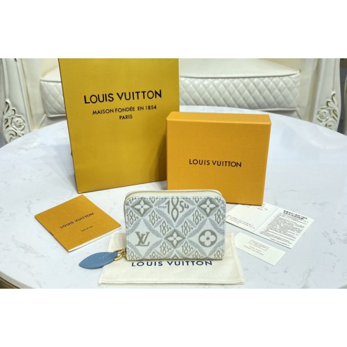 Louis Vuitton M81095 Zippy coin purse in Beige Blue Since 1854 jacquard canvas Louis Vuitton M81095 Zippy coin purse in Beige Blue Since 1854 jacquard canvas