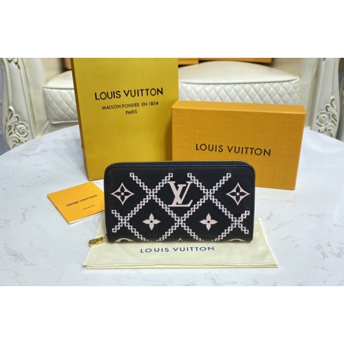 Louis Vuitton M81138 Zippy wallet in Black Beige Monogram Empreinte Leather