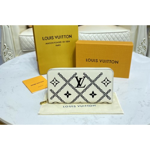 Louis Vuitton M81141 Zippy wallet in Beige Black Monogram Empreinte Leather
