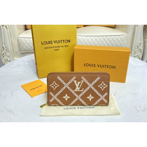 Louis Vuitton M81138 Zippy wallet in Brown Beige Monogram Empreinte Leather Louis Vuitton M81138 Zippy wallet in Brown Beige Monogram Empreinte Leather