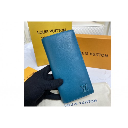Louis Vuitton M81153 Brazza wallet in Blue Aerogram cowhide leather