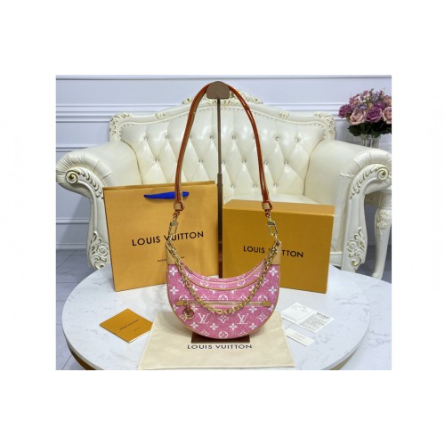 Louis Vuitton M81166 Loop baguette handbag in Pink Denim jacquard textile Louis Vuitton M81166 Loop baguette handbag in Pink Denim jacquard textile