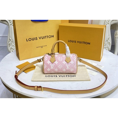 Louis Vuitton M81213 Nano Speedy in Pink Monogram jacquard denim Louis Vuitton M81213 Nano Speedy in Pink Monogram jacquard denim