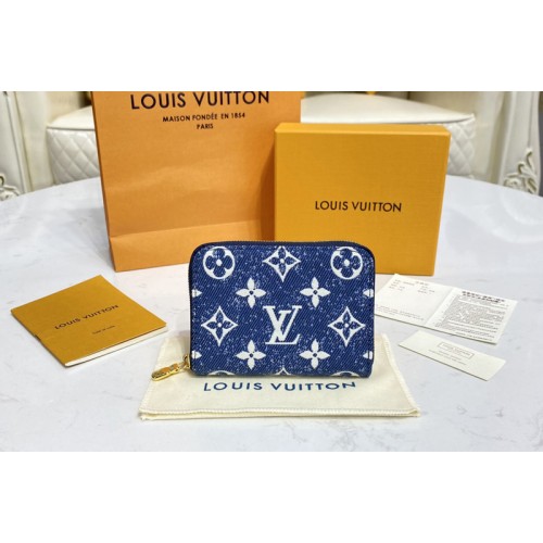 Louis Vuitton M81185 Zippy coin purse in Navy Blue Monogram jacquard denim Louis Vuitton M81185 Zippy coin purse in Navy Blue Monogram jacquard denim