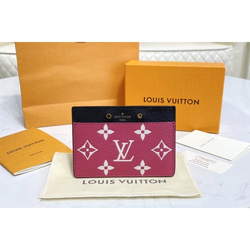 Louis Vuitton M81282 Card Holder in Black White Pink Monogram Empreinte leather