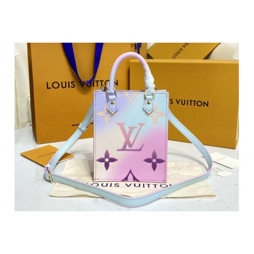 Louis Vuitton M81341 Petit Sac Plat Bag in Sunrise Pastel Monogram coated canvas Louis Vuitton M81341 Petit Sac Plat Bag in Sunrise Pastel Monogram coated canvas