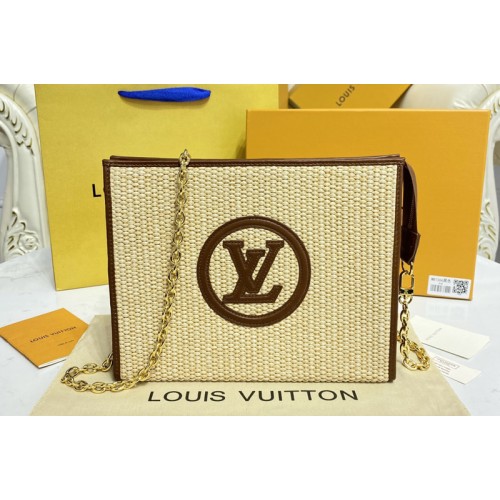Louis Vuitton M81366 Toiletry Pouch on Chain in Natural   Brown Raffia