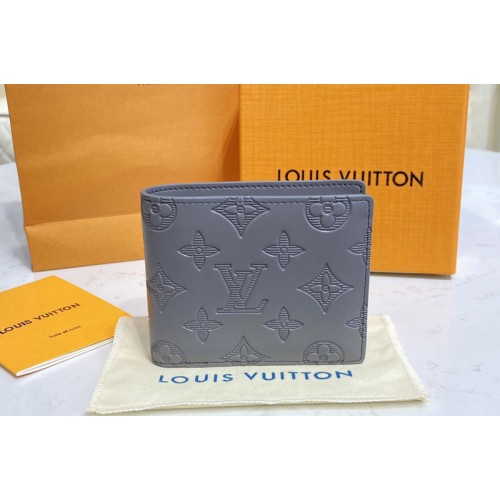 Louis Vuitton M81383 Multiple wallet in gray Monogram Shadow calf leather Louis Vuitton M81383 Multiple wallet in gray Monogram Shadow calf leather