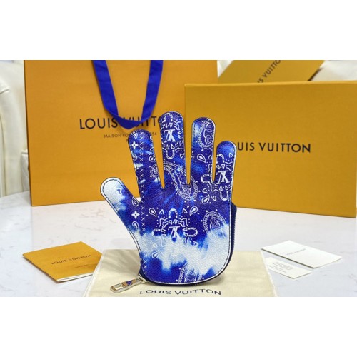 Louis Vuitton M81410 HI 5 pouch in Blue Cowhide leather