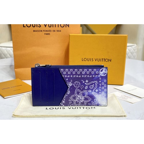 Louis Vuitton M81432 Coin Card Holder in Blue Cowhide leather Louis Vuitton M81432 Coin Card Holder in Blue Cowhide leather
